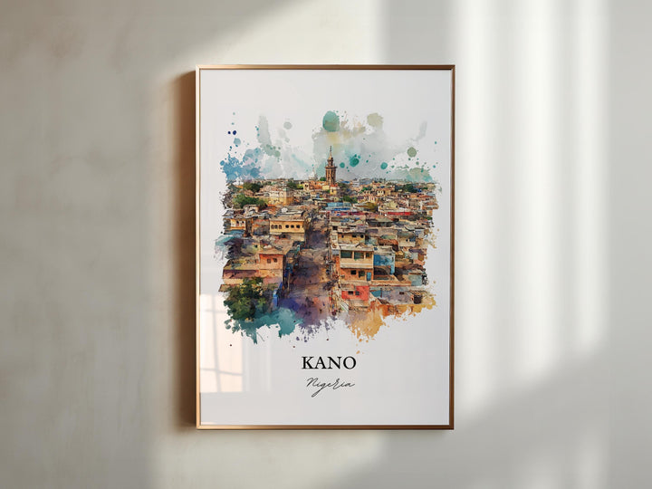 Kano Nigeria Wall Art, Kano Print, Nigeria Watercolor Art, Kano Nigeria Gift, Travel Print, Travel Poster, Housewarming Gift