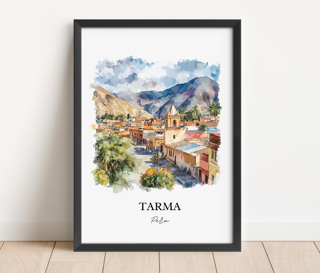 Tarma Peru Wall Art, Junín Region Print, Peru Watercolor Art, Tarma Peru Gift, Travel Print, Travel Poster, Housewarming Gift