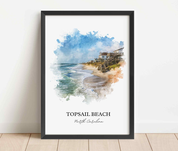 Topsail Beach, NC – Watercolor Art Print
