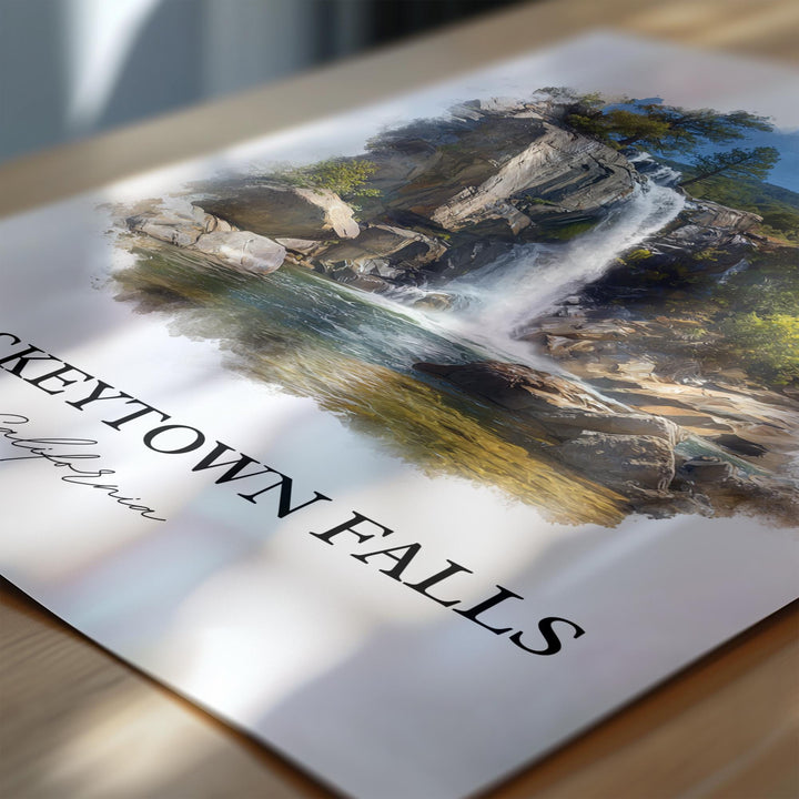Whiskeytown Falls Wall Art, Redding Print, California Watercolor Art, Whiskeytown Falls Gift, Travel Print, Travel Poster, Housewarming Gift