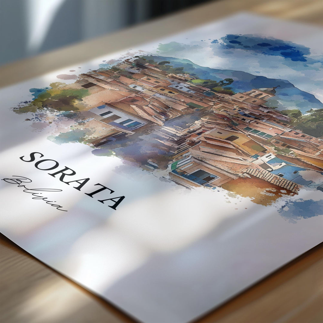 Sorata, Bolivia – Watercolor Art Print