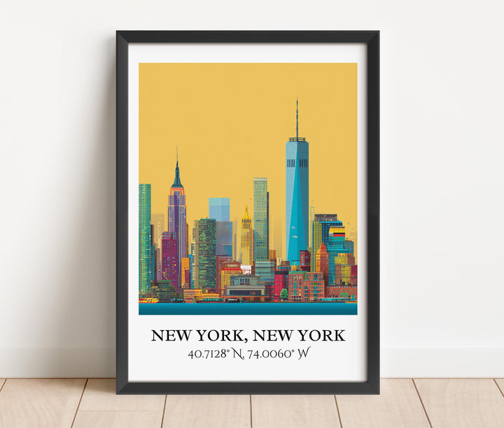 NYC Art, NYC Retro Travel Art, NYC Home Decor, Manhattan Gift, Manhattan Travel Art, Travel Prints, Housewarming Gift