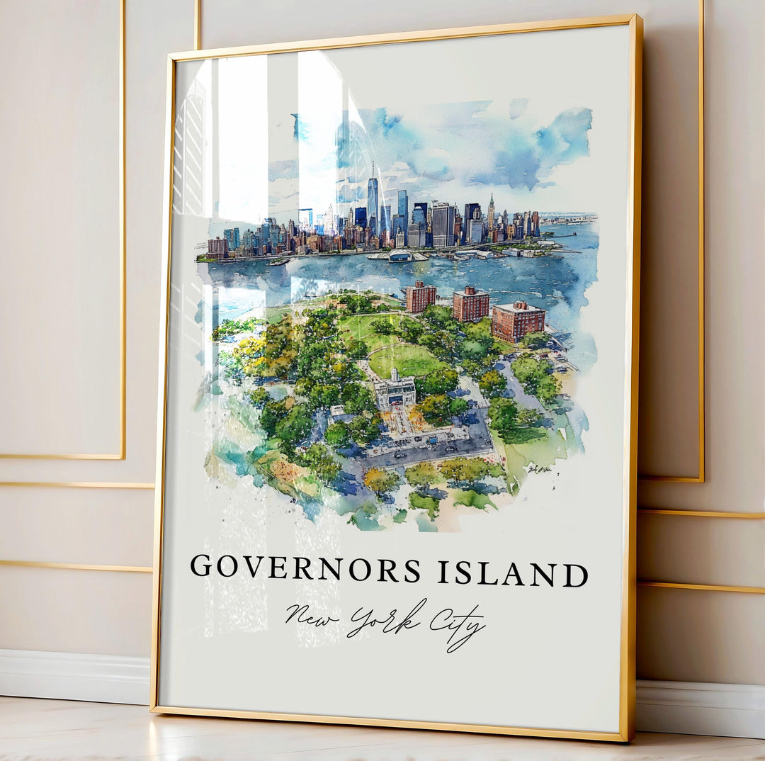 Governors Island, USA – Watercolor Art Print