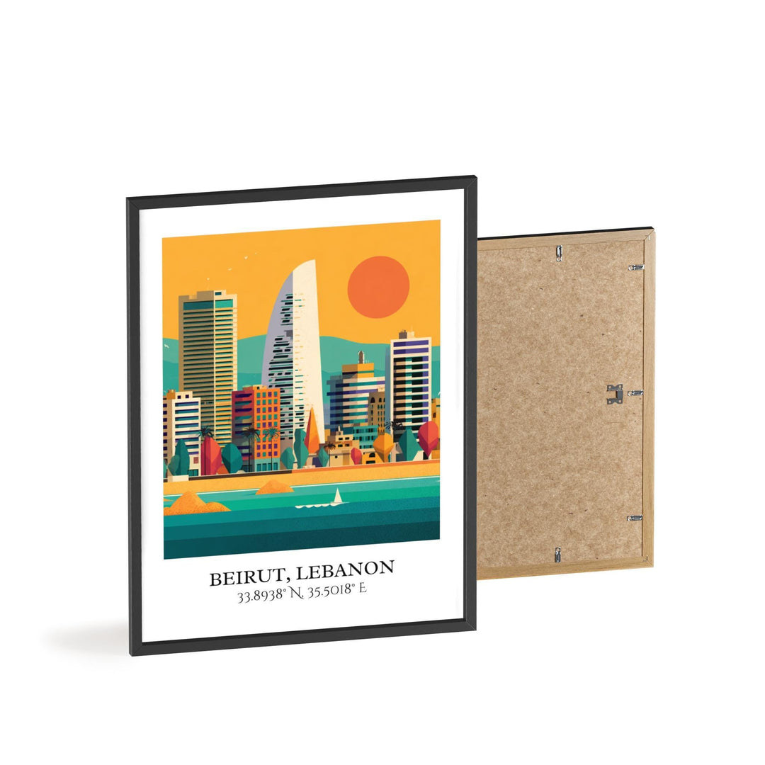 Beirut Lebanon Art, Lebanon Retro Travel Art, Beirut Home Decor, Beirut Gift, Beirut Lebanon Travel Art, Travel Prints, Housewarming Gift