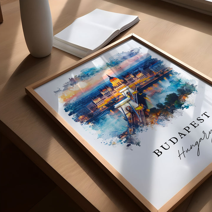 Budapest wall art - Hungary, Budapest print, Budapest Skyline gift, Hungary Birthday present, Custom Text, Perfect Gift