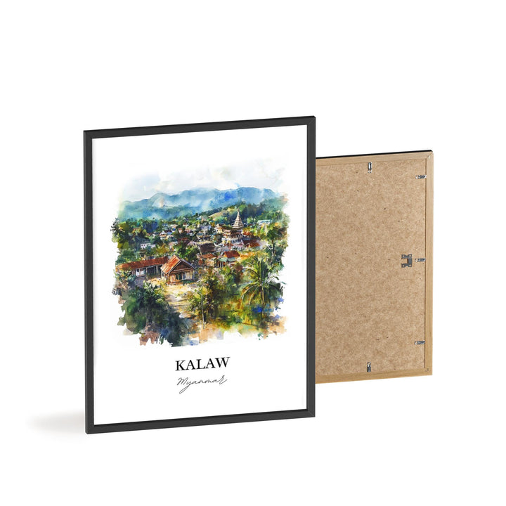 Kalaw Wall Art, Shan State Myanmar Print, Myanmar Watercolor Art, Kalaw Gift, Travel Print, Travel Poster, Housewarming Gift