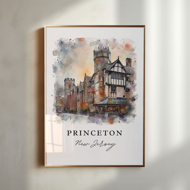 Princeton NJ wall art - New Jersey, Princeton print, Princeton Wedding gift, Birthday present, Custom Text, Perfect Gift