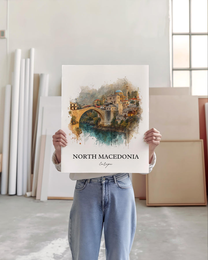 North Macedonia, Macedonia – Watercolor Art Print