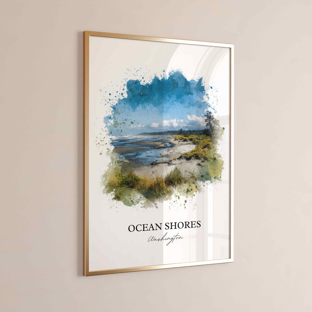 Ocean Shores, Washington – Watercolor Art Print