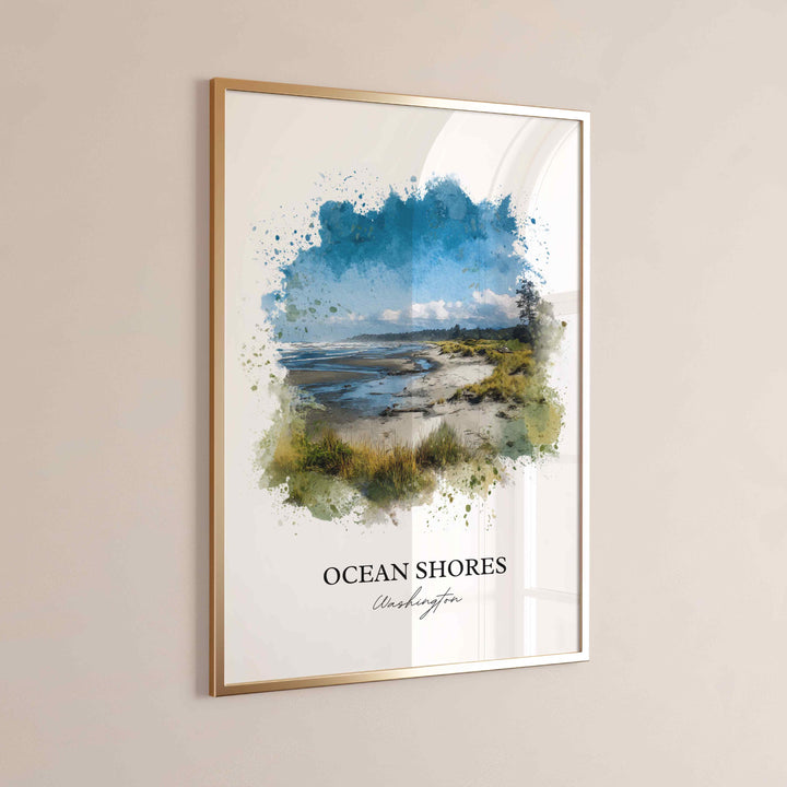 Ocean Shores, Washington – Watercolor Art Print