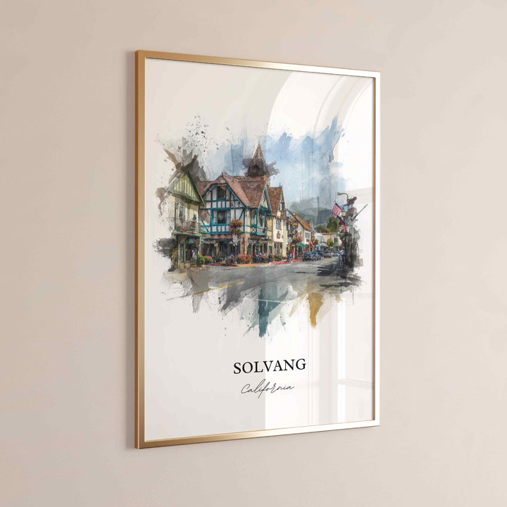 Solvang, California – Watercolor Art Print