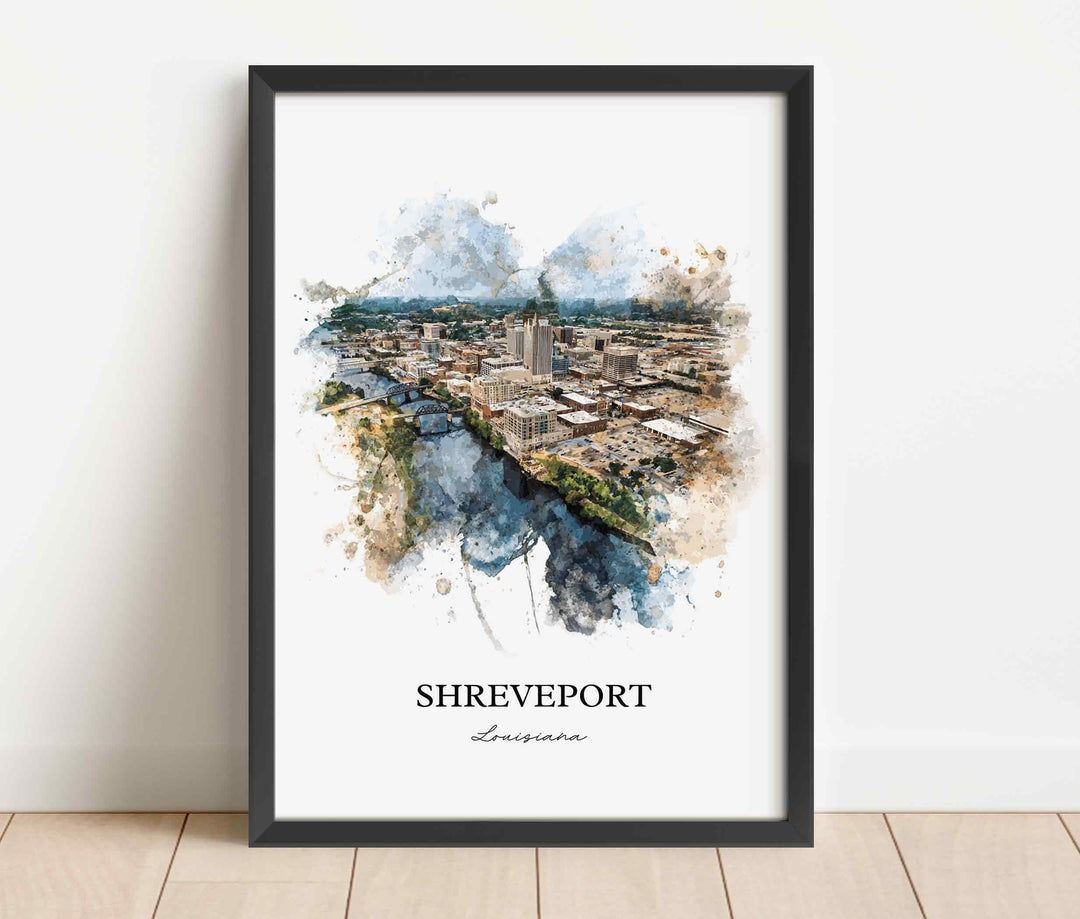 Shreveport, Louisiana – Watercolor Art Print
