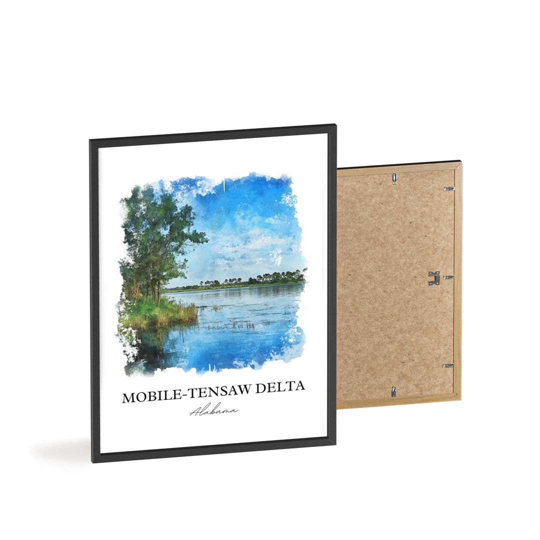 Mobile-Tensaw Delta Art, Alabama Print, Alabama Watercolor Art, Mobile-Tensaw Delta Gift, Travel Print, Travel Poster, Housewarming Gift