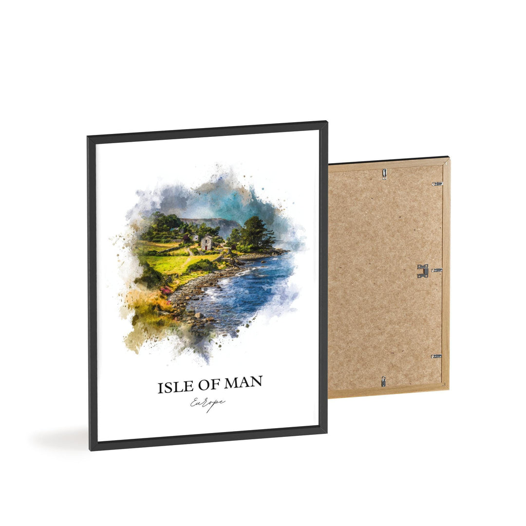 Isle of Man Wall Art, Irish Sea Print, Isle of Man Watercolor Art, Isle of Man Gift, Travel Print, Travel Poster, Housewarming Gift