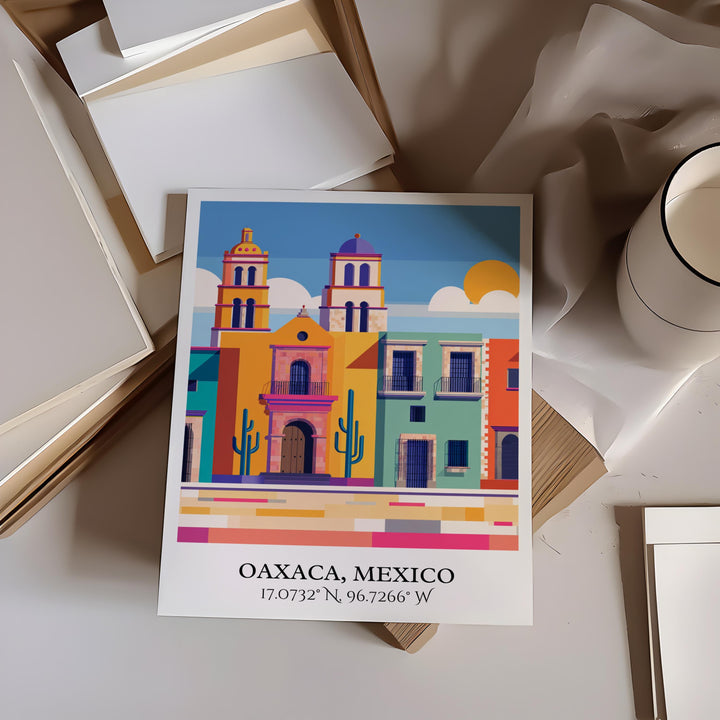 Oaxaca Art, Oaxaca Retro Travel Art, Oaxaca Mexico Home Decor, Mexico Gift, Mexico Travel Art, Travel Prints, Housewarming Gift