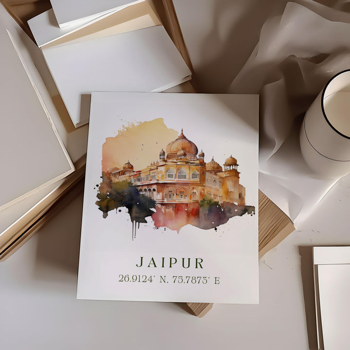 Jaipur India wall art - India, Jaipur poster, Jaipur Wedding gift, Jaipur Birthday present, Custom Text, Personalised Gift