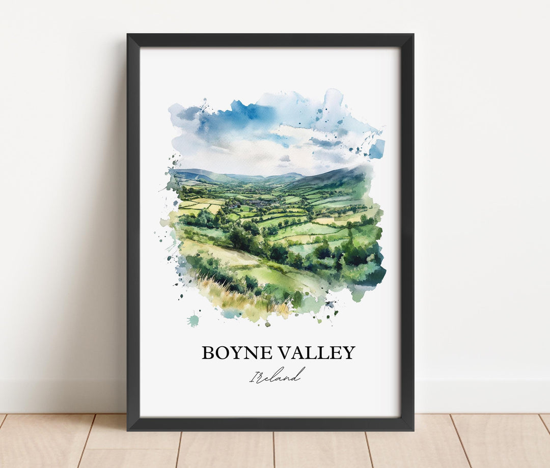 Boyne Valley Wall Art, Meath Ireland Print, Ireland Watercolor Art, Boyne Valley Gift, Travel Print, Travel Poster, Housewarming Gift