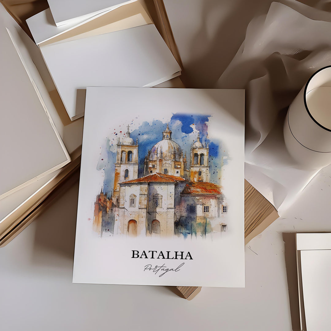Batalha, Portugal – Watercolor Art Print
