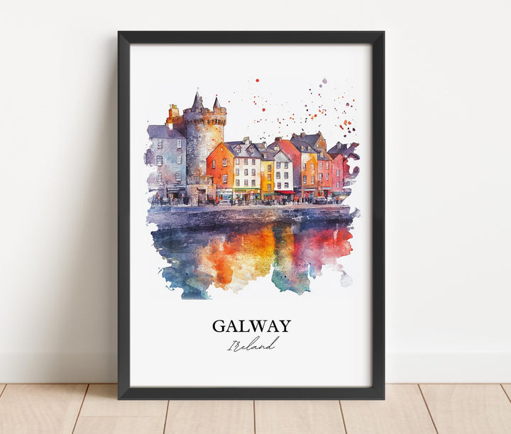 Galway Wall Art, Galway Ireland Print, Ireland Watercolor Art, Galway Ireland Gift, Travel Print, Travel Poster, Housewarming Gift