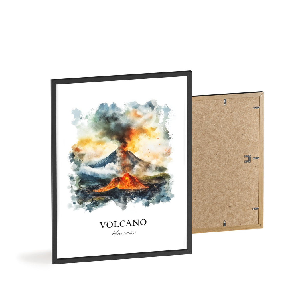 Volcano Village Hawaii Art, Hawaii County Print, Hawaii Watercolor Art, Volcano Hawaii Gift, Travel Print, Travel Poster, Housewarming Gift