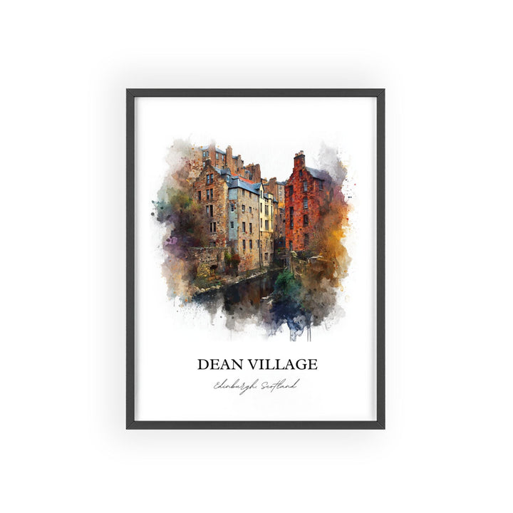 Dean Village, Edinburgh, Scotland – Watercolor Art Print