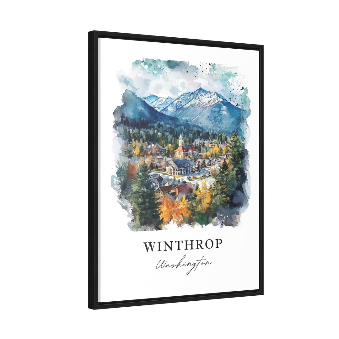 Winthrop WA Art, Winthrop Washington Print, Winthrop Watercolor Art, Winthrop WA Gift,