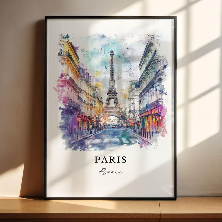 Paris Watercolor Art, Paris France Print, Eiffel Tower Watercolor Art, Paris France Gift, Travel Print, Travel Poster, Housewarming Gift