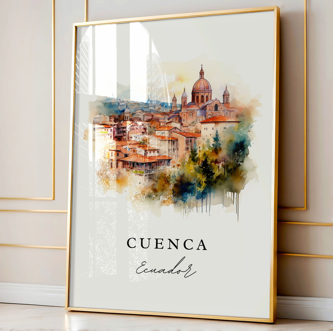 Cuenca Ecuador art - Ecuador, Cuenca poster print, Cuenca Ecuador Wedding gift, Birthday present, Custom Text, Perfect Gift
