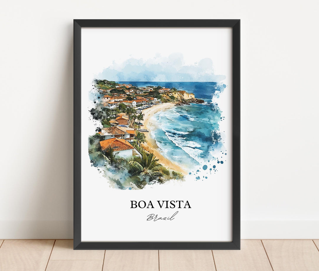 Boa Vista Wall Art, Roraima Print, Brazil Watercolor Art, Boa Vista Brazil Gift, Travel Print, Travel Poster, Housewarming Gift