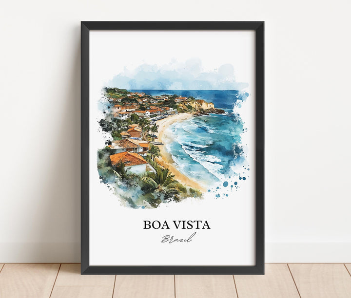 Boa Vista Wall Art, Roraima Print, Brazil Watercolor Art, Boa Vista Brazil Gift, Travel Print, Travel Poster, Housewarming Gift
