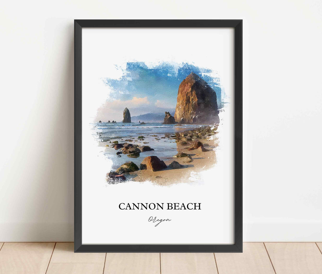 Cannon Beach, Oregon – Watercolor Art Print