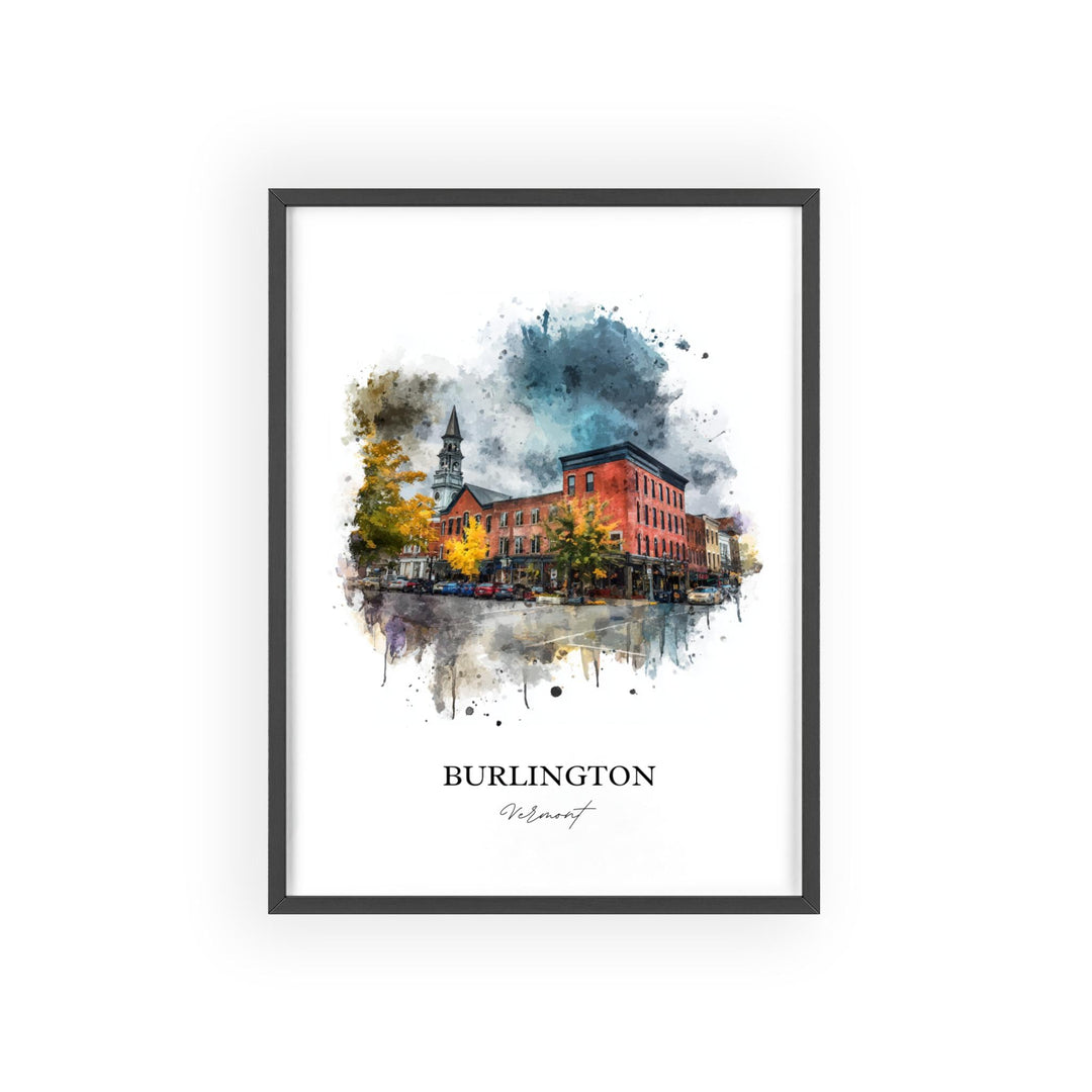 Burlington, Vermont – Watercolor Art Print