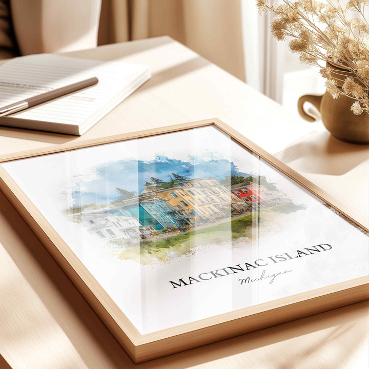 Mackinac Island, Michigan – Watercolor Art Print