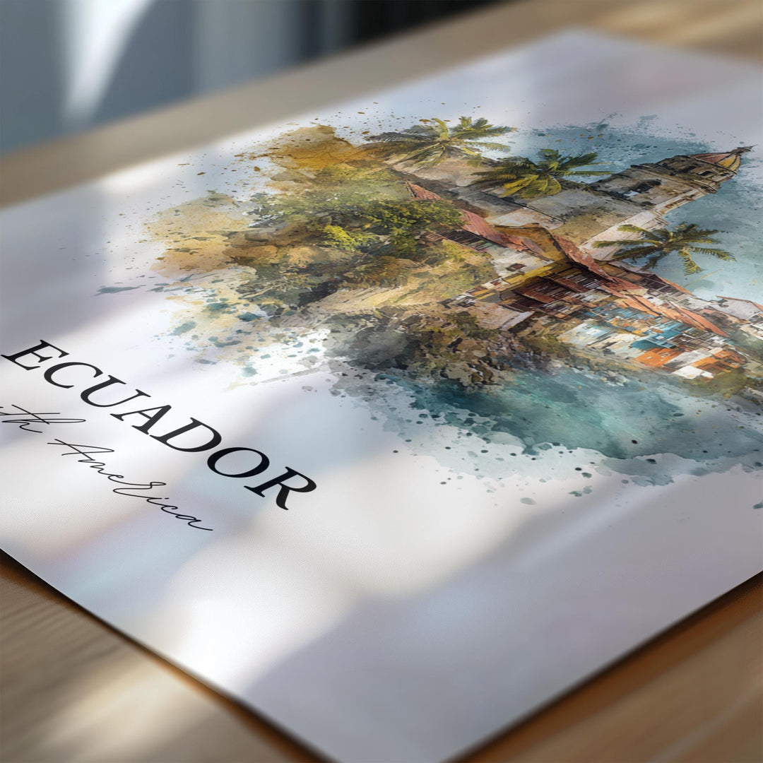 Ecuador, South America – Watercolor Art Print