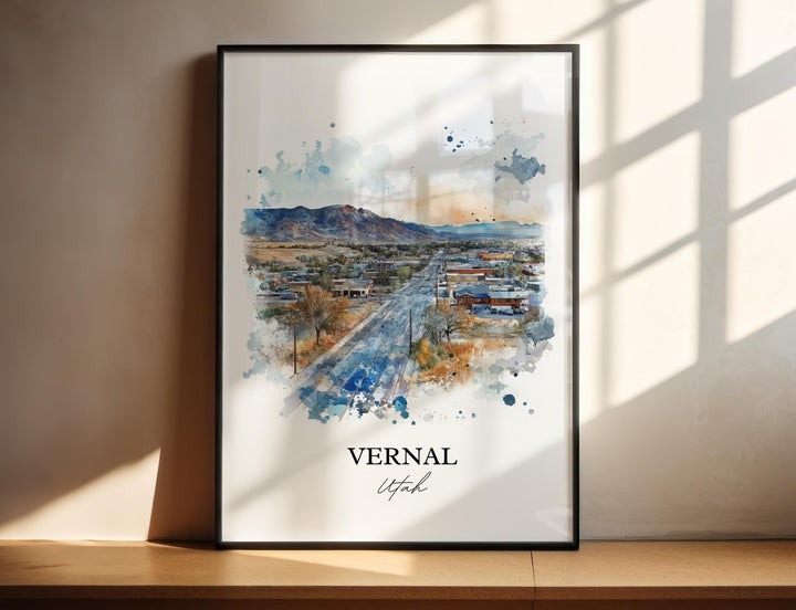 Vernal Utah Wall Art, Uintah County Print, Utah Watercolor Art, Vernal UT Gift, Travel Print, Travel Poster, Housewarming Gift