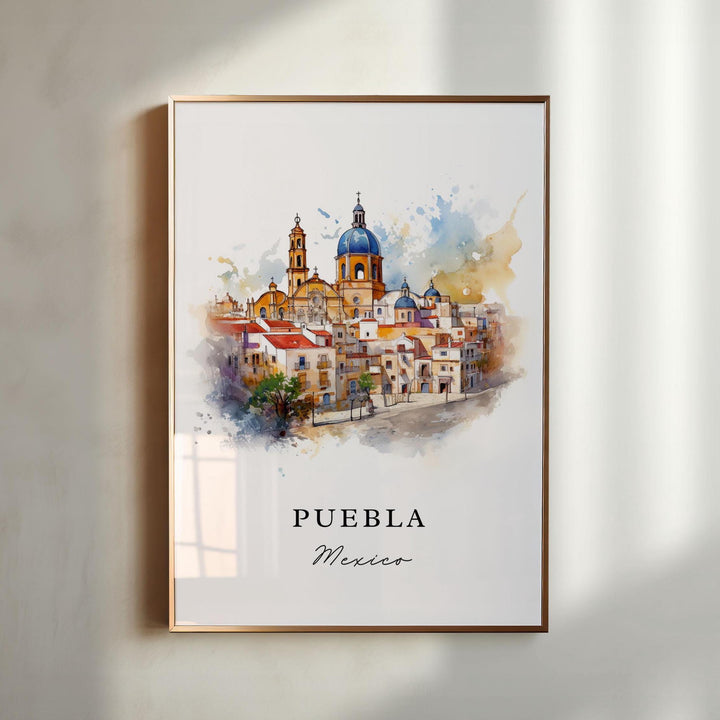 Puebla Mexico wall art - Mexico, Puebla poster, Puebla MX Wedding gift, Puebla Mexico Birthday present, Custom Text, Personalised Gift