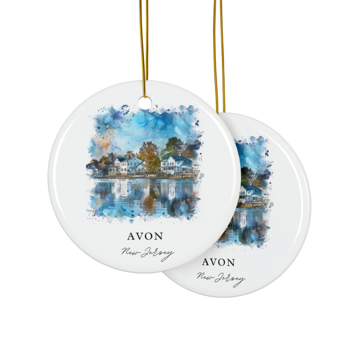 Avon NJ Ornament: Unique Avon Souvenir, Jersey Shore Xmas Decor, and Authentic Avon New Jersey Gift