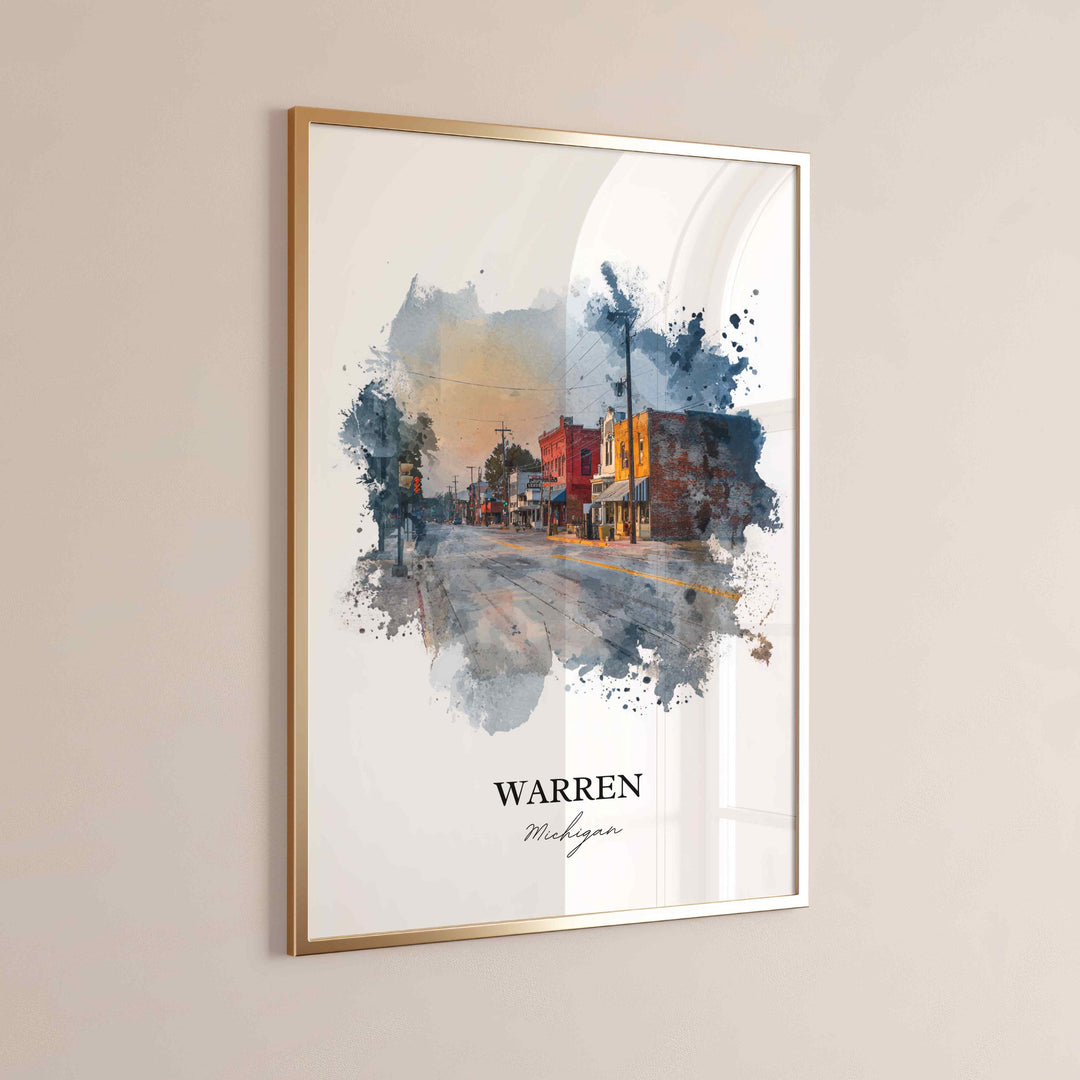 Warren, Michigan – Watercolor Art Print
