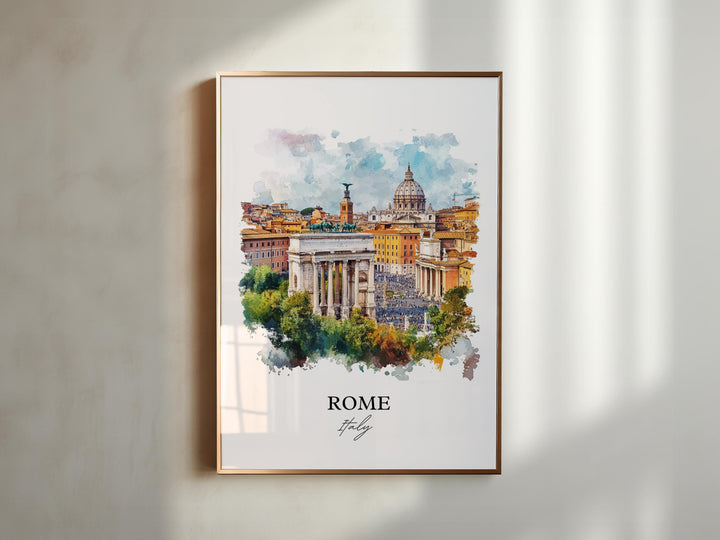 Rome Wall Art, Rome Italia Print, Italy Watercolor Art, Rome Italy Gift, Travel Print, Travel Poster, Housewarming Gift