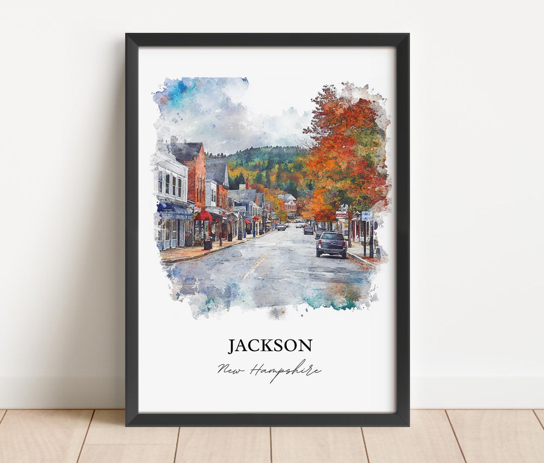 Jackson NH Wall Art, Carroll County Print, New Hampshire Artwork, Jackson New Hampshire Gift, Travel Print, Travel Poster, Housewarming Gift