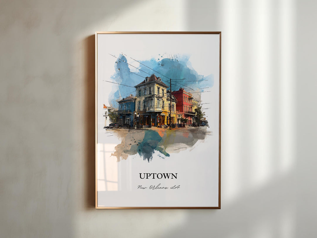 Uptown New Orleans, Louisiana – Watercolor Art Print