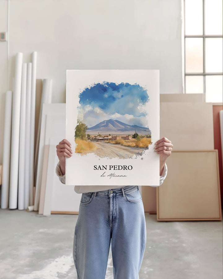 San Pedro de Atacama Wall Art, Chile Print, Chile Watercolor Art, San Pedro de Atacama Gift, Travel Print, Travel Poster, Housewarming Gift