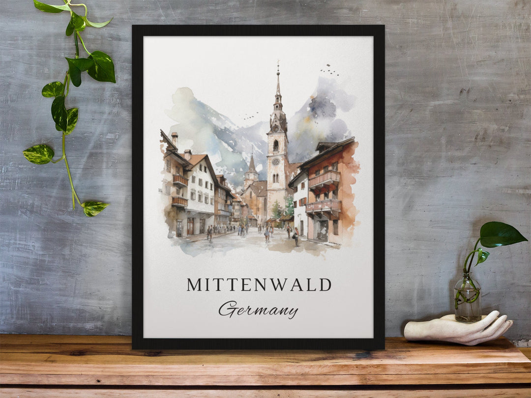 Mittenwald Germany wall art - Germany, Mittenwald poster, Mittenwald Wedding gift, Birthday present, Custom Text, Personalised Gift