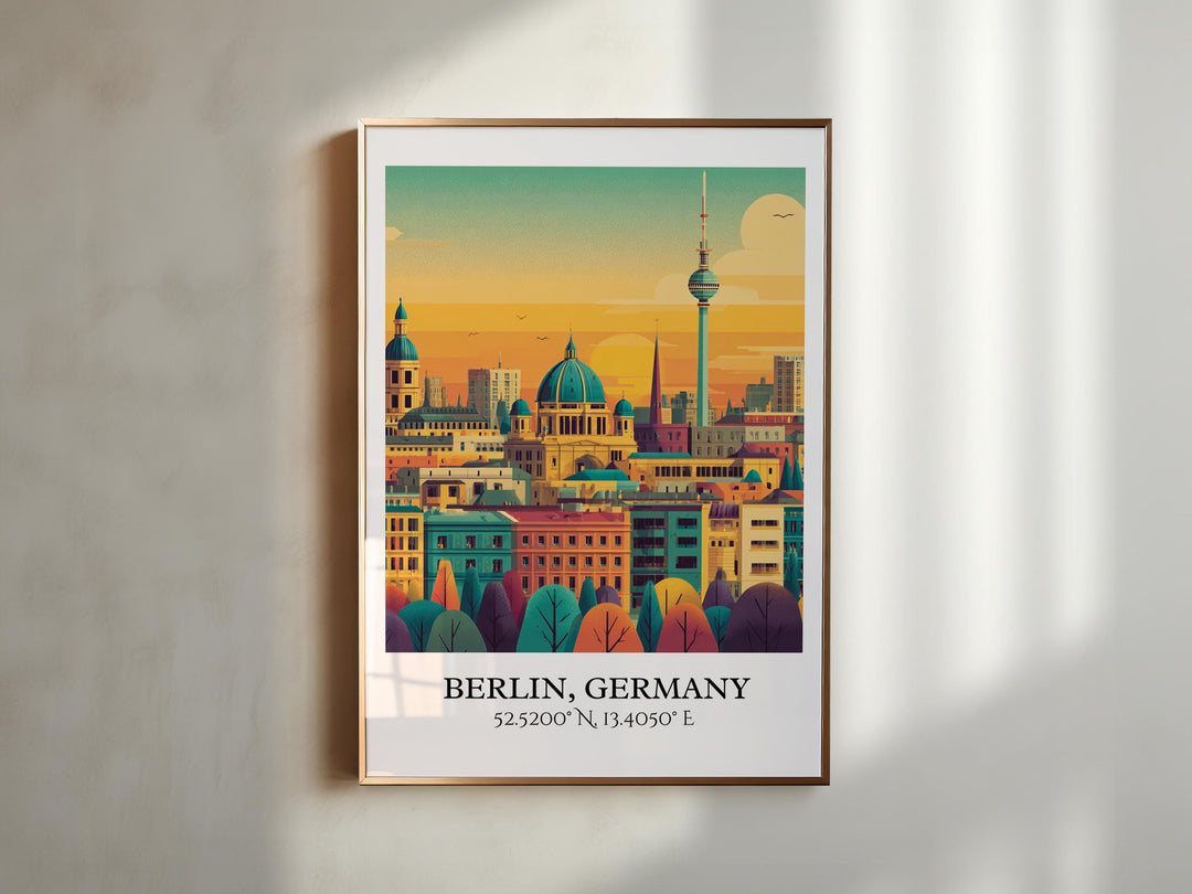 Berlin Art, Berlin Retro Travel Art, Berlin Home Decor, Berlin Germany Gift, Germany Travel Art, Travel Prints, Housewarming Gift