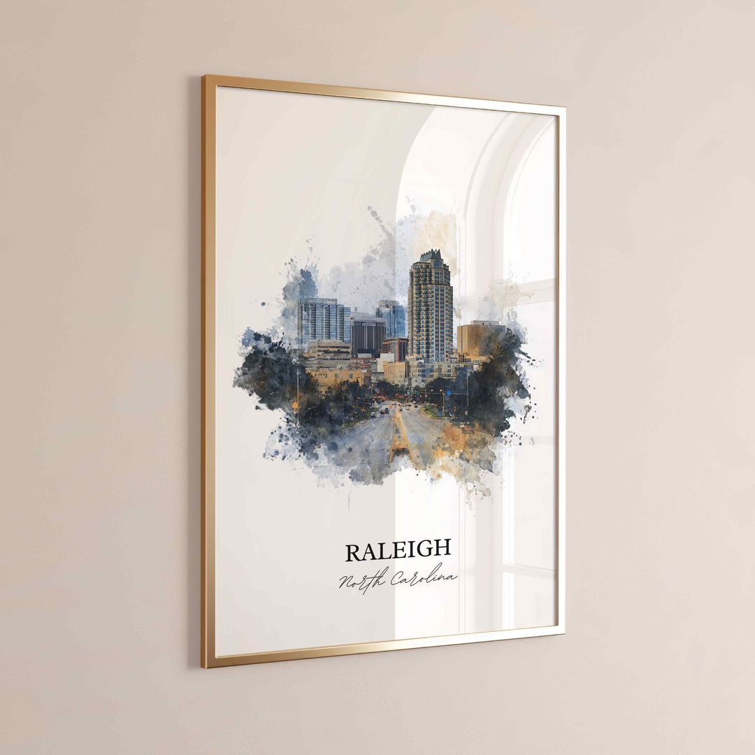 Raleigh, North Carolina – Watercolor Art Print