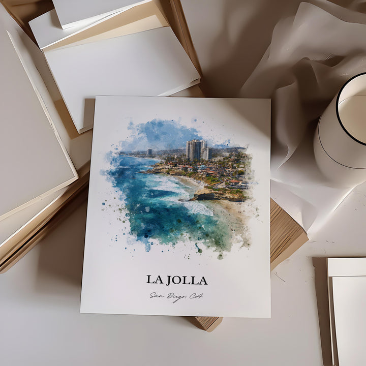 La Jolla, California – Watercolor Art Print