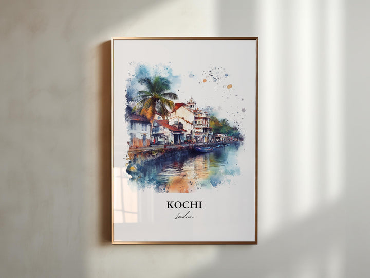 Kochi Wall Art, Kochi India Print, India Watercolor Art, Kochi India Gift, Travel Print, Travel Poster, Housewarming Gift
