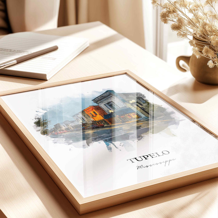 Tupelo, Mississippi – Watercolor Art Print