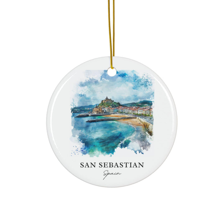 San Sebastian Spain Ornament: Unique San Sebastian Souvenir, Spain Xmas Decor, and Authentic San Sebastian Gift
