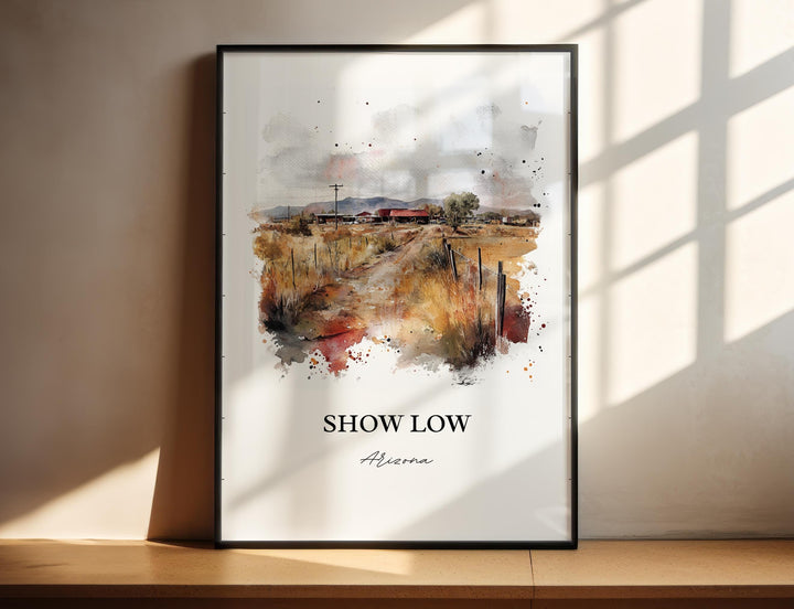 Show Low AZ Wall Art, Navajo County Print, Arizona Watercolor Art, Show Low Arizona Gift, Travel Print, Travel Poster, Housewarming Gift